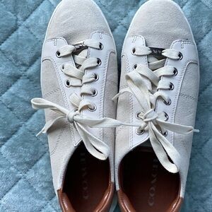 Coach Women's Cream and White Sneakers